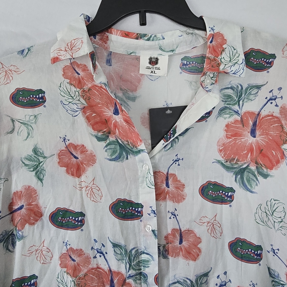 Wes & Willy Florida Gators UF College Crepe Full-Button Swimsuit Cover-Up NWT - Picture 6 of 9